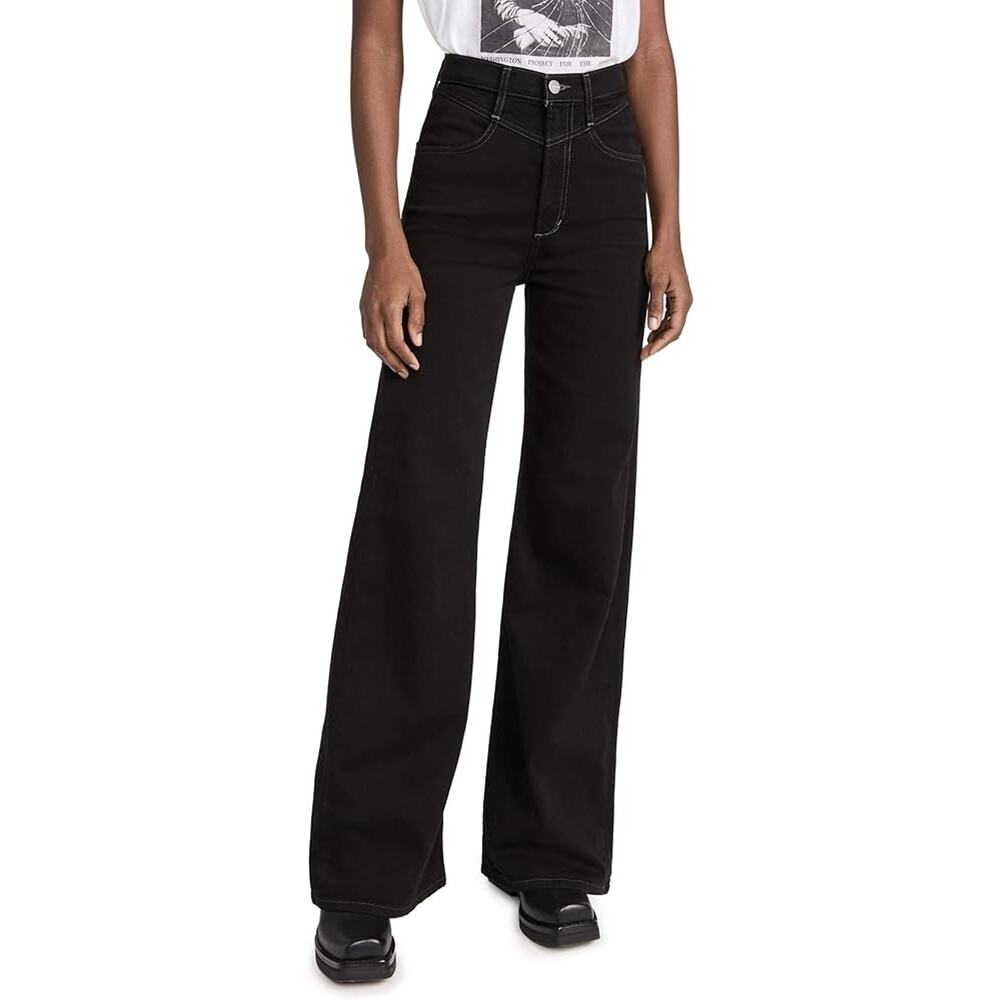 $248 Joe’s Jeans The Goldie High Rise Palazzo in Lament Black - 26